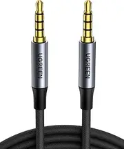 UGREEN 3.5mm Audio Cable Braided 4-Pole Stereo Auxiliary Aux TRRS Jack Shielded Male to Male Cord Compatible for iPhone, iPad, Phones, Tablets, Car Home Stereos, Sony Headphones, Speaker, 1M
