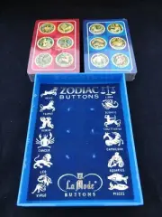 VTG PLAYING CARDS ZODIAC LA MODE BUTTON DOUBLE DECK SEALED ASTROLOGY WESTERN PUB