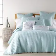 Jenny Mclean Clavo Pom Pom Light Blue Coverlet Set