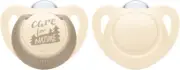 NUK: For Nature Silicone Soothers - 0-6 months Cream (2 Pack)