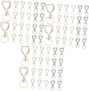 Tofficu 3sets Pendant Buckle Clasp Charms Women Connectors for Hanging Stainless Closure Crimp Beads Pinch Small Plated Snap Charm Necklace Jewelry Making Accessories Metal 50pcs*3