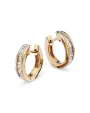 Channel Set Diamond Hoop Earrings in 14K Yellow Gold, 0.25 ct. t. w. - Exclusive OS