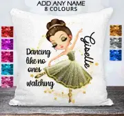 Ballerina Cushion Cover Sequin Throw Pillow Flip Sequins Ballet Personalised