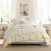 Quilts Queen Size - King Quilt Bedspread Sets, 100% Cotton Yellow and White Q...