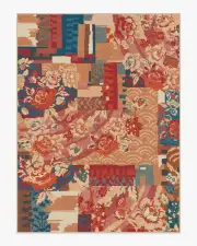 275' x 365' | Machine Washable Runner Rug | Kid & Pet Friendly | Indoor Rug | Iris Apfel Patchwork Peach Multicolour Rug | Ruggable