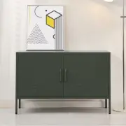Artiss Buffet Sideboard Cupboard Cabinet Storage Locker Shelf Metal Green BASE