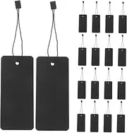 KALLORY 200 Set String Price Tags with Pre Punched Hanging Clothing Labels for Clothes Shoes and Bags Minimalistic Paper Tags with Strings for and Wedding Favors