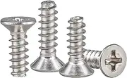DRBASJHFO 304 Stainless Steel Flat Head Phillips Self-Tapping Screws M2-M5 Multiple Sizes Pack of 10(M4x18-Length 18mm)