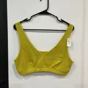 NWT Offline By Aerie Recharge Least Support Yellow Terry Cloth Sports Bra Large