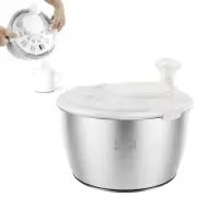 5L Vegetable Dryer w/ Hole 304 Stainless Steel Lettuce Salad Spinner ℭ