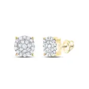 10K YELLOW GOLD ROUND DIAMOND CLUSTER NICOLES DREAM COLLECTION EARRINGS 1/2