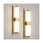 WOSHITU Gold Wall Sconce Light - Modern Dimmable Wall Sconces Set of Two LED ...