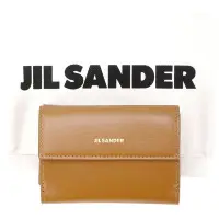 在飛比找Yahoo奇摩購物中心優惠-JIL SANDER Tiny 燙金字母小牛皮三折半蓋釦式迷