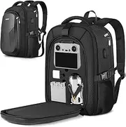 Mini 4 Pro Case, Waterproof Hard Carrying Case Travel Large Drone Bag Backpack Fits 15.6 Inch Laptop Compatible with DJI RC 2/ RC-N2 Controller, Fly More Combo and Accessories