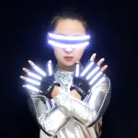 在飛比找ETMall東森購物網優惠-LED都薈眼鏡激光夜店道具手套