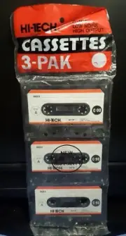 HI-TECH C-90 CASSETTE TAPES (3-PAK) LOW NOISE HIGH OUTPUT
