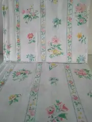 Vintage No-Iron White Floral One Twin Flat Sheet Murphys