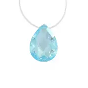 1PC Cubic Zirconia Crystal Flat Pear Briolette Bead 12x16mm Swiss Blue #64006