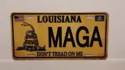 LOUISIANA MAGA MAKE AMERICA DON'T TREAD ON ME TRUMP METAL AUTO TAG PLATE