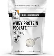It's Just! - Whey Protein Isolate (Unflavored), Grass-Fed Dairy Cows, Product of United Kingdom, 30g Protein (Unflavored, 1.25 Pound)