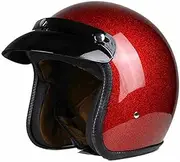 Retro Motorcycle 3/4 Open Face Helmet with Visor Vintage Lightweight Adult Half Helmet for Men Women Scooter ATV Cruiser Helmet DOT/ECE Approved C,S(55-56cm)