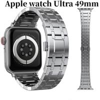 不銹鋼錶帶適用於 Apple watch Series 8 7 45mm 41mm 智能手錶腕帶 Ultra 49mm