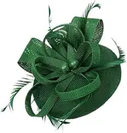 [Generic] Stylish Womens Bridal Feather Fascinator for Cocktail Party Hats Headpieces Headbands, Green