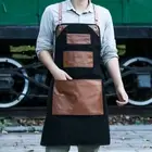 Durable Barber Apron Fashion Chef Apron Kitchen Supplies Canvas Aprons Men