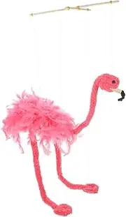 Kisangel Interactive Flamingo Marionette Puppet Pull String Animal for Stage Shows Fun Family Games Emotional Expression Adorable Decor for Parties Holidays