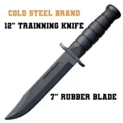 Cold Steel Trainer Knife 7" Blade Black Rubber One Piece Construction New No Box