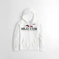 在飛比找Yahoo奇摩購物中心優惠-Hollister HCO 長袖 連帽外套 白色 2033