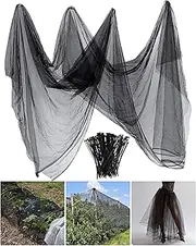 Zonon Mosquito Netting Garden Insect Mesh Netting Garden Patio Mesh Screen Net Fly Insect Bug Bird Net Barrier for Patio Balcony Porch Gazebo Vegetables Fruits Plant Protection(9.84 x 98.43 ft,Black)