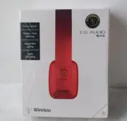 E.G. Audio Wireless Headphones Music Noise Canceling Red Built-In Mic Sealed
