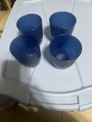Tupperware Tumbler Cups 10 oz Set of 4 Open House Floresta Dark Blue