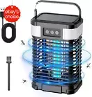 Solar Bug Zapper: Waterproof, Rechargeable, Portable Pest Control (Black).