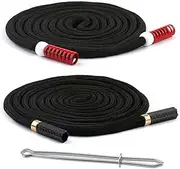 2Pcs Cotton Drawstring Cord Replacement Drawstrings for Sweatpants and Shorts Universal Drawstring Hoodies Premium Hoodie String Replacement with Easy Metal Threader (Black+red)