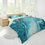 3D Blue Green Marbled Quilt Cover Set Bedding Set Pillowcases