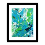 Green Blue Dripping Color Framed Art Framed print Art Poster