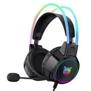 Gaming Headset with Microphone RGB Lighting Wired Over Ear Headphones Surround for PC Laptop PS4 PS5 Xbox Switch
