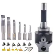 Premium R8 Boring Head with 6 Bars & Inserts: Lightweight Machining Solutions