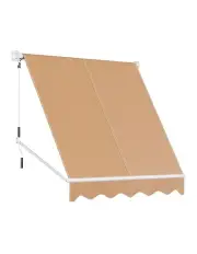 Instahut Window Fixed Pivot Arm Awning Outdoor Retractable Canopy 2.1X2.1M in Beige