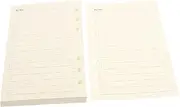 OHPHCALL 4 A6 Loose Leaf Book Loose Leaf Paper Refillable School Ruled Lined Four Inserts Bulk Refillable Notebook Interlined Notepad Refill Six-Hole Notebook White Paper