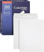 Columbian 10 x 13 Catalog Envelopes with Self Seal Closure, 28 lb White Wove, for Mailing Flat Letter Size Documents or Photos, 100 Per Box (COLO336)