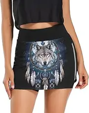 [Joisal] A Cat Siting in The Car Skort for Women with Pockets Golf Skirts for Women for Skater Golf Running Workout