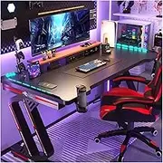 Home Original Carbon Fibre Desktop Pc Table Desk Home Bedroom Desk Live Game Table Gaming Table and Chair Set Storage(120x60x75cm)