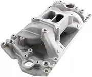 Dual Plane Air Gap Intake Manifold Aluminum,Compatible With Chevy SBC 350 1996-up Small Block Automobiles Parts Air Intake System