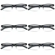 6 PK Mens Spring Hinge Blue Light Blocking Reading Glasses Half Frame Readers