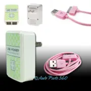 20X 4 USB PORTS HOME WALL ADAPTER+6FT CABLE POWER CHARGER PINK GALAXY TAB NOTE