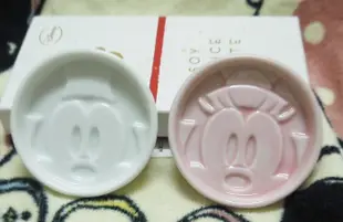 日版﹝Disney﹞限定※MickeyMouse米老鼠/米奇&米妮 ※日本製【白色米奇+粉紅色米妮造型】醬油碟組