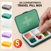 2PC Travel Pill Box Organizer Dispenser Medicine Holder Case Tablet Container